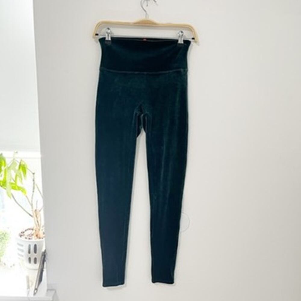 Spanx Dark Green Velvet High Rise Leggings Size Medium